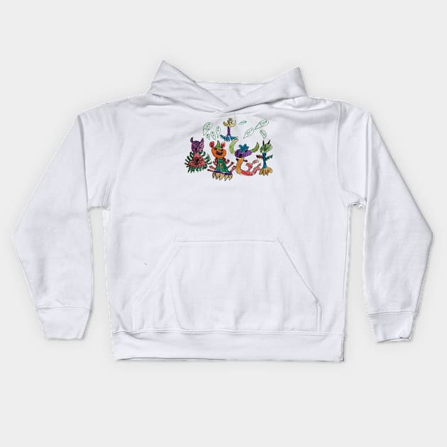 Monster Party Kids Hoodie by WhitneyWooHoo